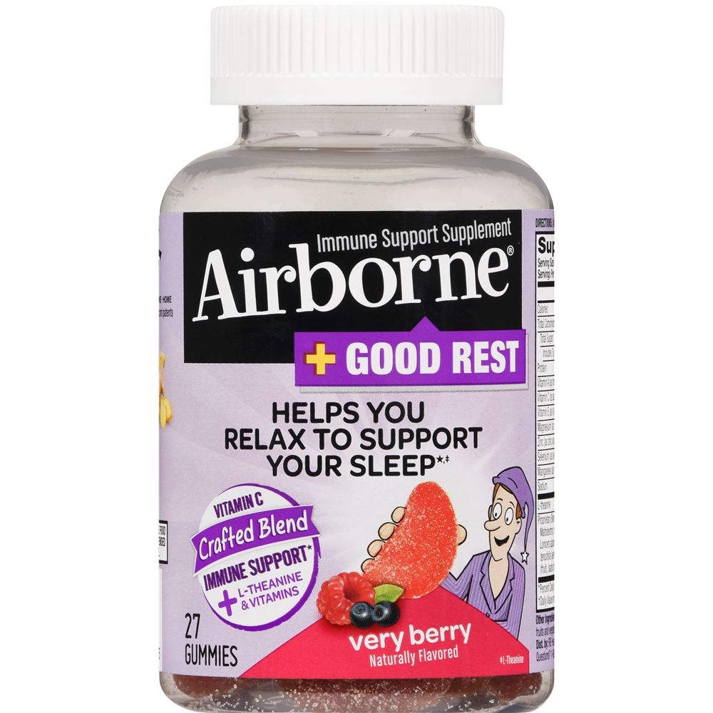 Airborne + Good Rest Immune Support Supplement vitamins 27 Gummies