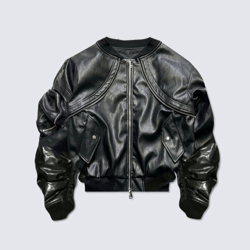 Heavy Industry Vintage Leather Flight Jacket Baggy Coat