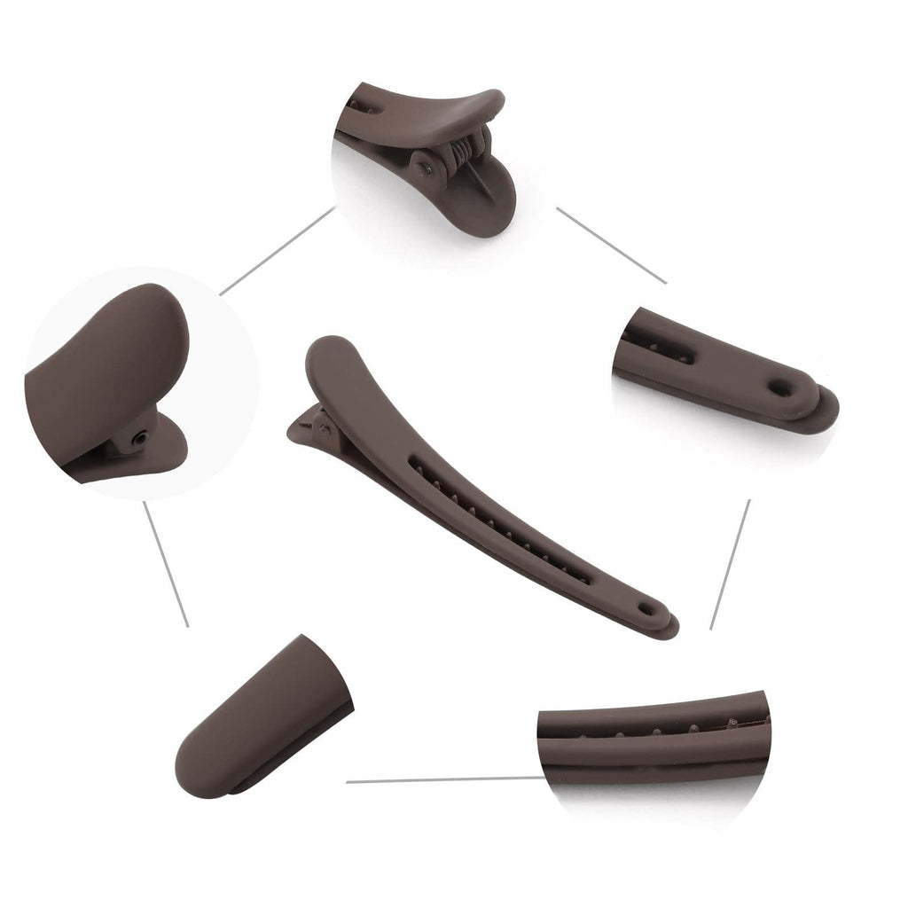 Brown Matte Hair Styling Tool Bang Clip