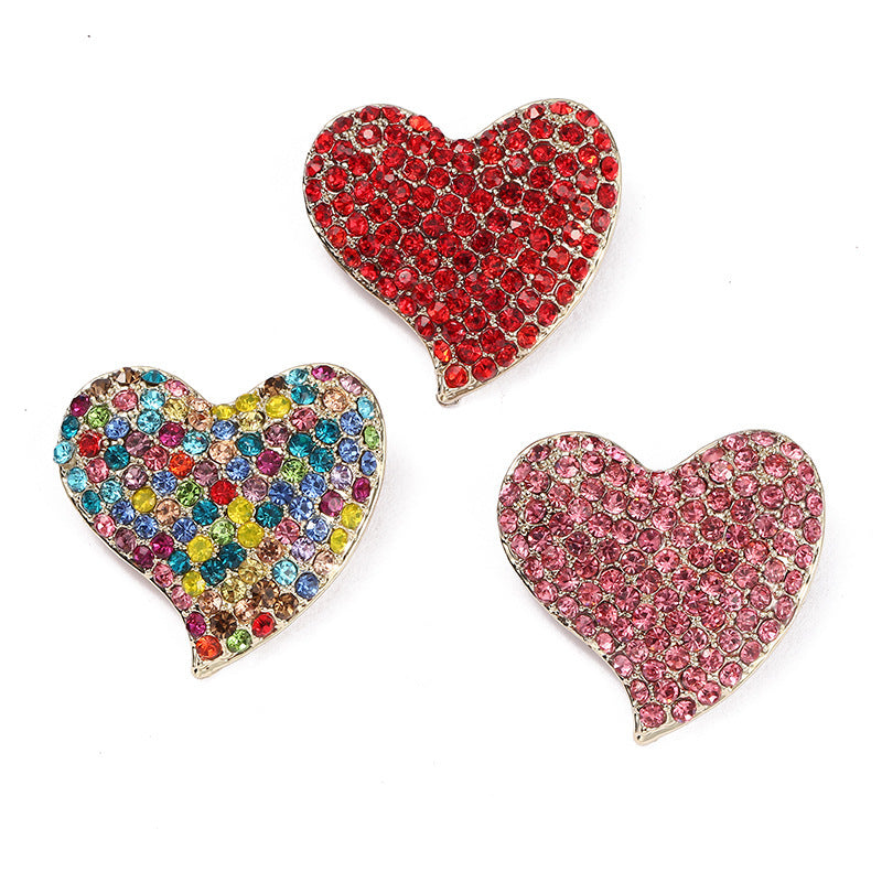 Vintage Rhinestone Heart-shaped Diamond Brooch