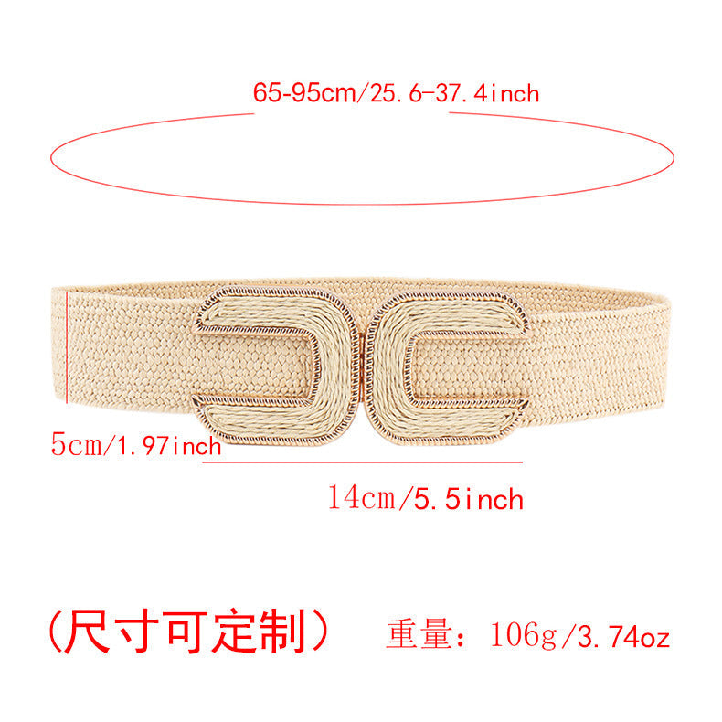 Women's Niche Straw Elastic Waistband