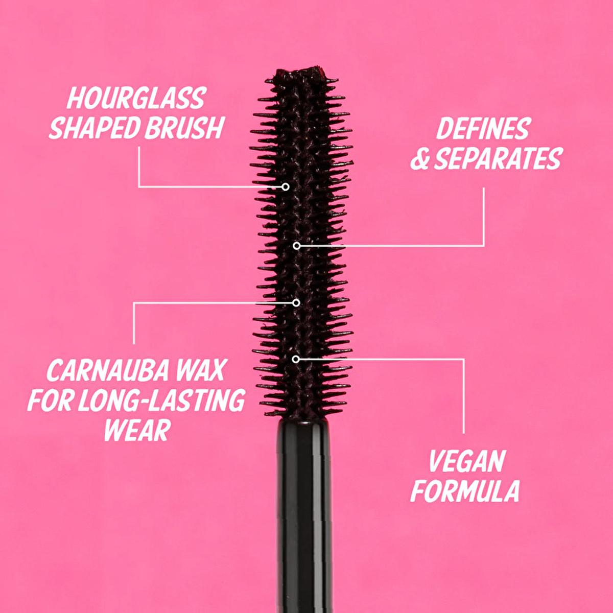 theBalm Big Fan Defining Mascara: Xtra-Lush Brush for Volumizing & Long-Lasting Eyelash Enhancement – Achieve Dramatic, Thick Lashes All Day.