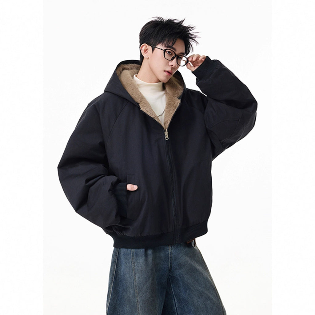 Mens Trendy High-end Winter Hooded Cotton Coat