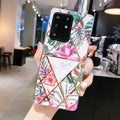 Retro electroplating geometric flower phone case