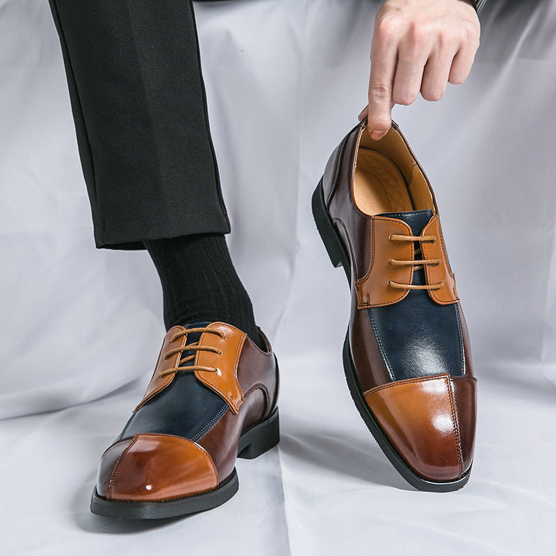 Men's Large Size Square Toe Leather Shoes