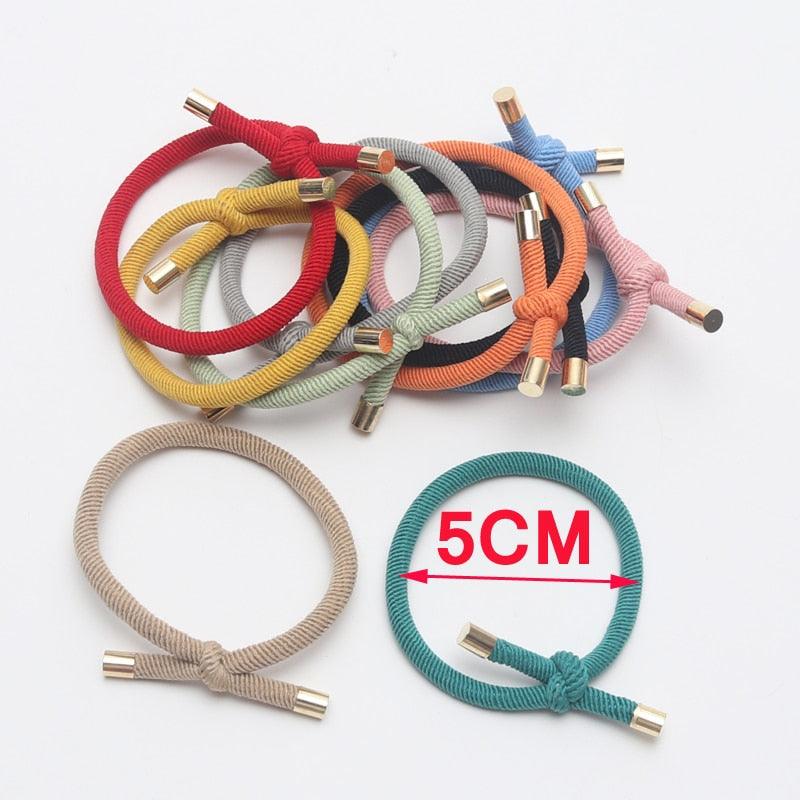 10PCS Women Elastic Hair Rubber Bands High Quality Girls Hair Bands Hair Scrunchies Gold Plated  Hair Accessories Hair Gum Tie Gorgeous Hair Accessories For Women