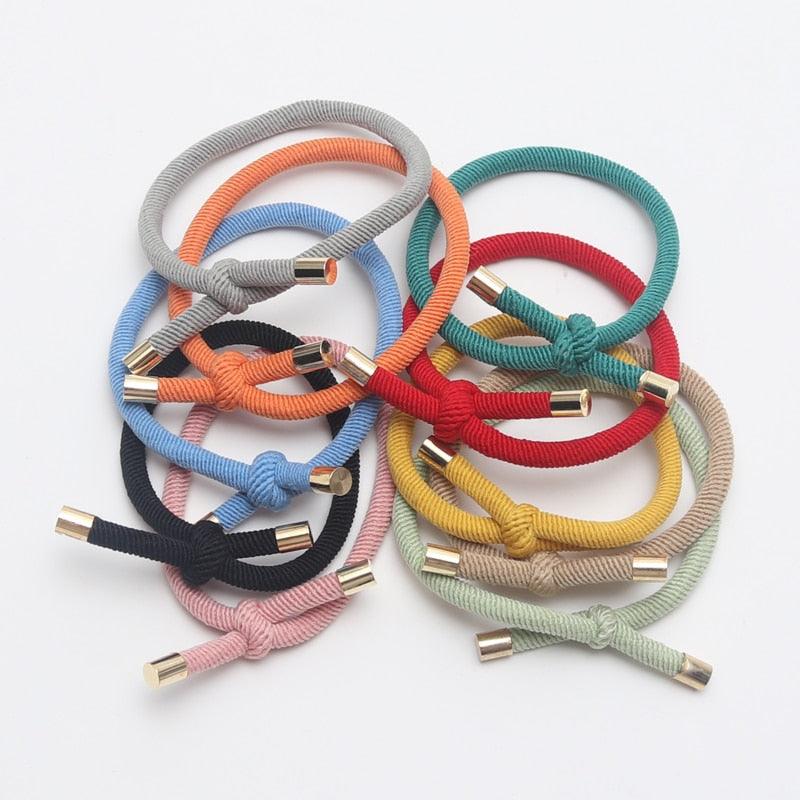 10PCS Women Elastic Hair Rubber Bands High Quality Girls Hair Bands Hair Scrunchies Gold Plated  Hair Accessories Hair Gum Tie Gorgeous Hair Accessories For Women