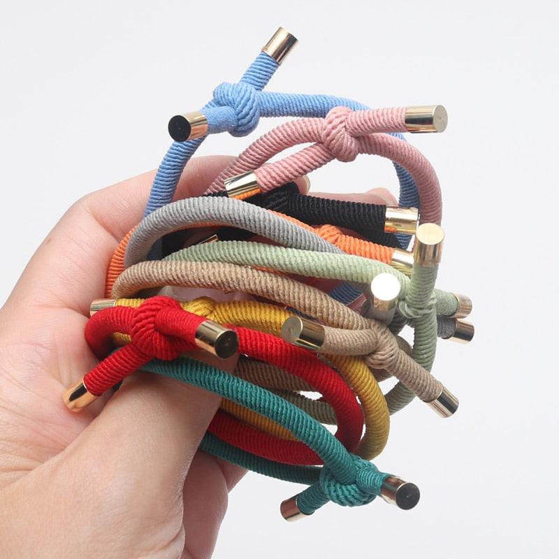 10PCS Women Elastic Hair Rubber Bands High Quality Girls Hair Bands Hair Scrunchies Gold Plated  Hair Accessories Hair Gum Tie Gorgeous Hair Accessories For Women
