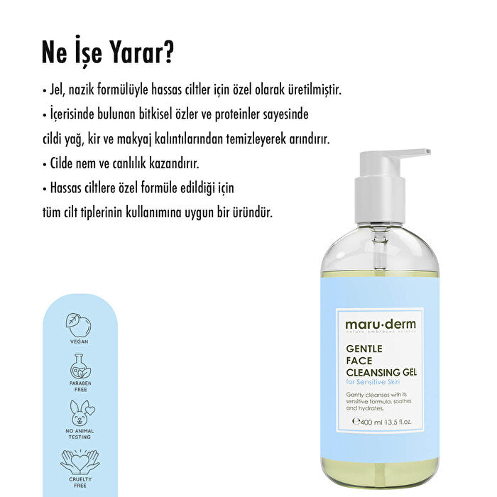Gentle Facial Cleanser for Sensitive Skin 400ml - Non-Irritating | Maruderm