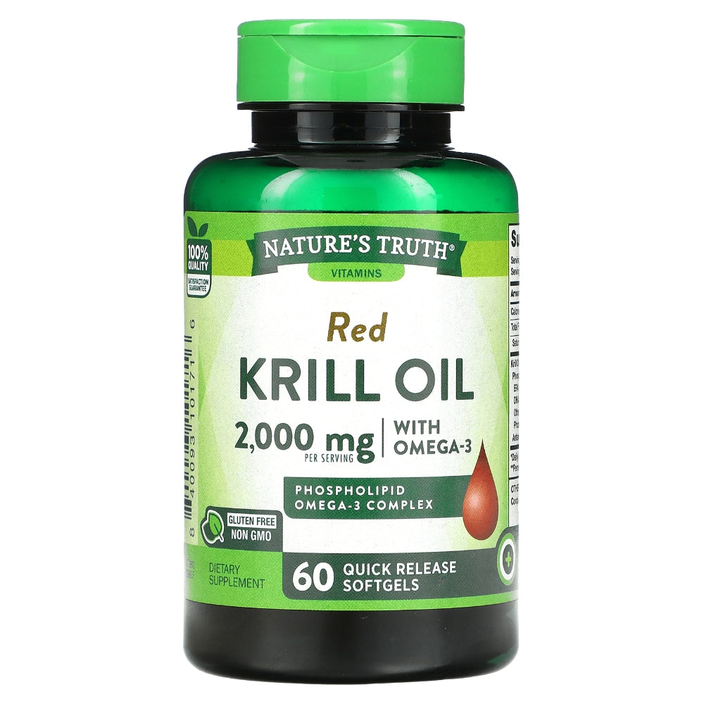 Nature's Truth Krill Oil, 100% Pure Red, 1000 Mg, Softgels