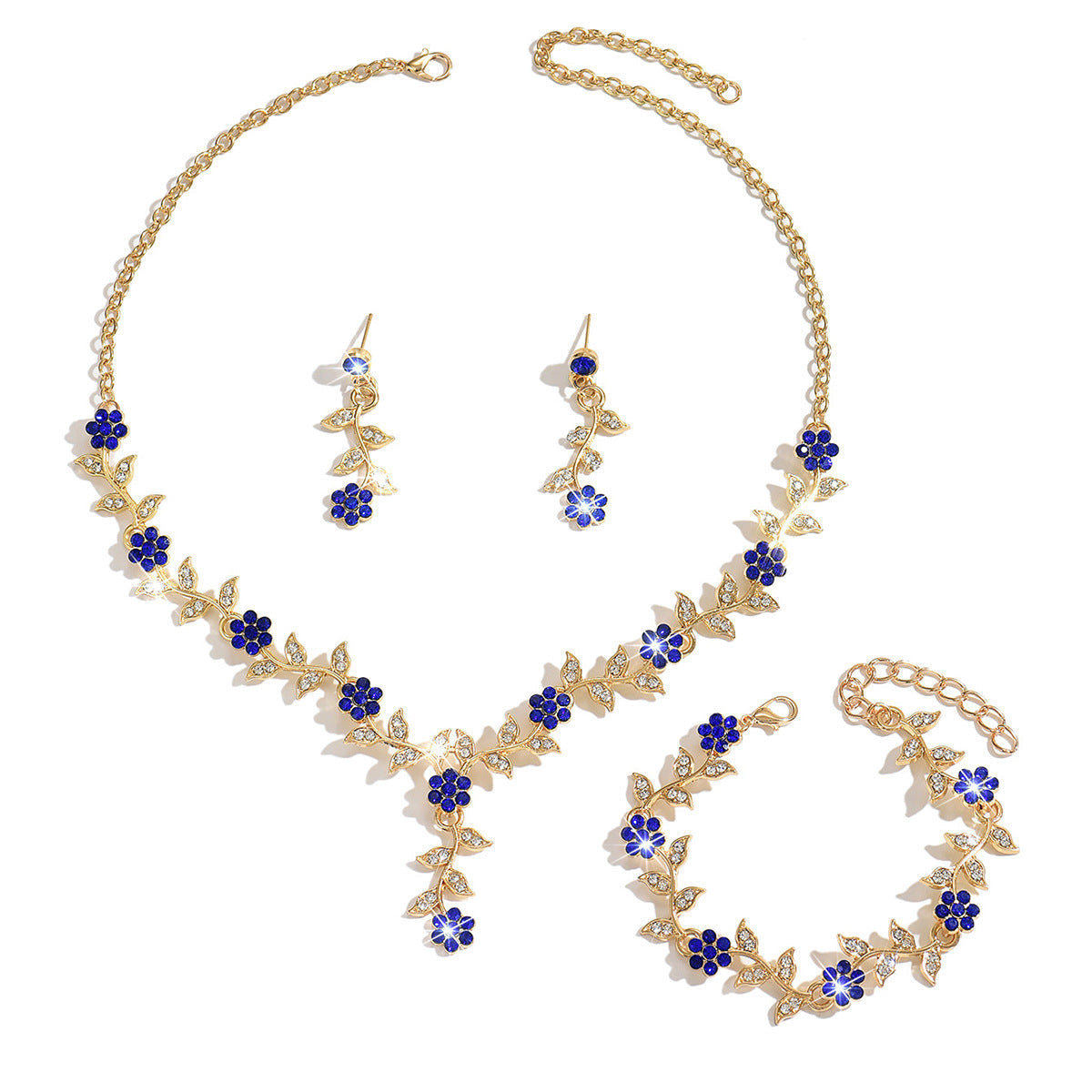 Eco-friendly Multi-color Flower Jewelry Set Bridal Wedding Banquet Women Accessories For Wedding Party Evening Occasions