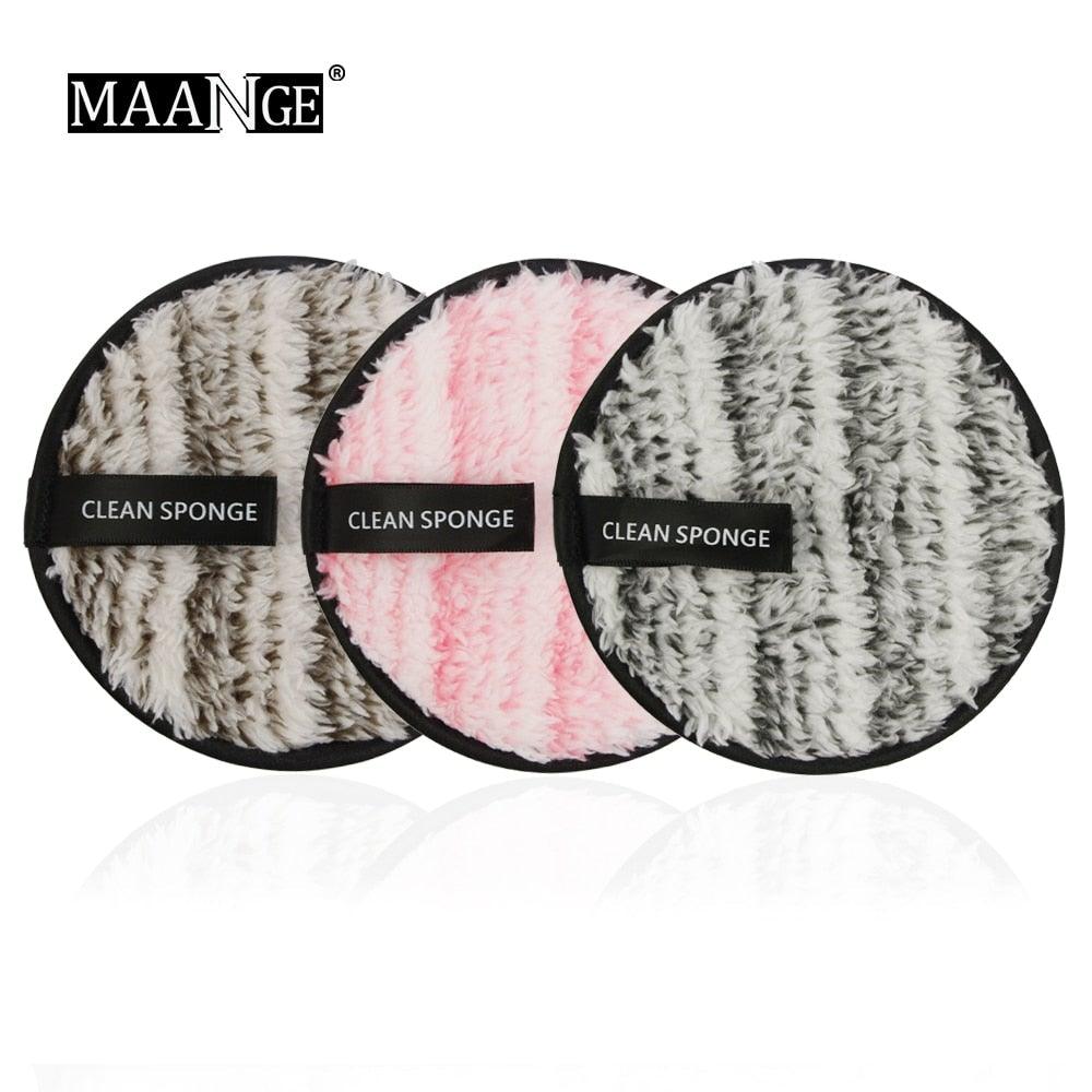 1/3PCS New Makeup Removal Sponge Flutter Wash Cotton Flapping Reusable Wet Sponge Face Puff Soft Natural Cleaner Premium Microfiber Cloth