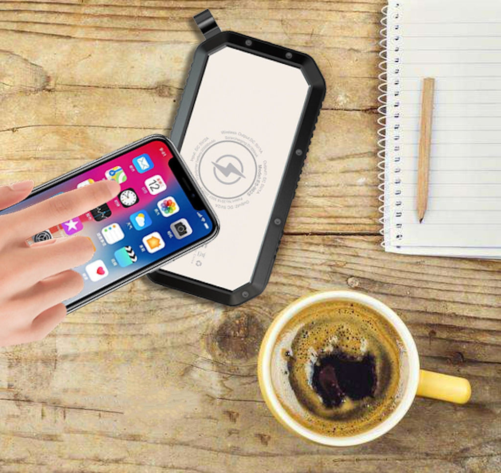 Wireless Solar Power Bank Phone Torch