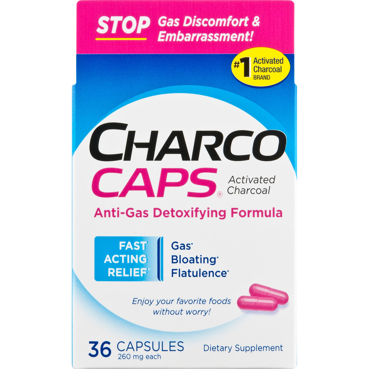 Charco Caps® 260 mg Capsule, 36 EA