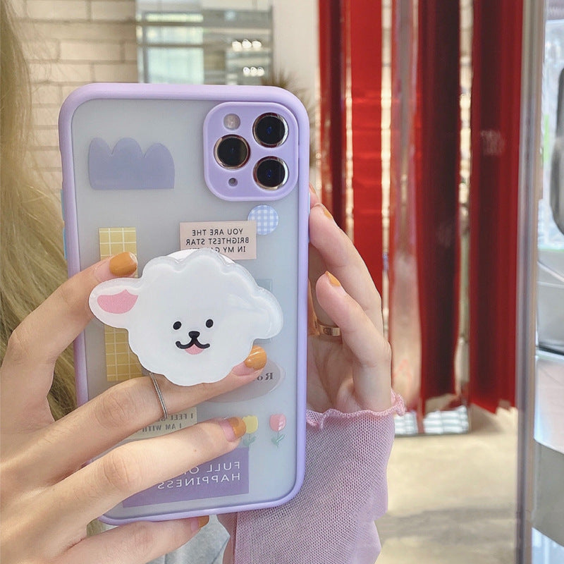 Compatible with Apple , Mobile Phone Case With Bracket Frosted Painted