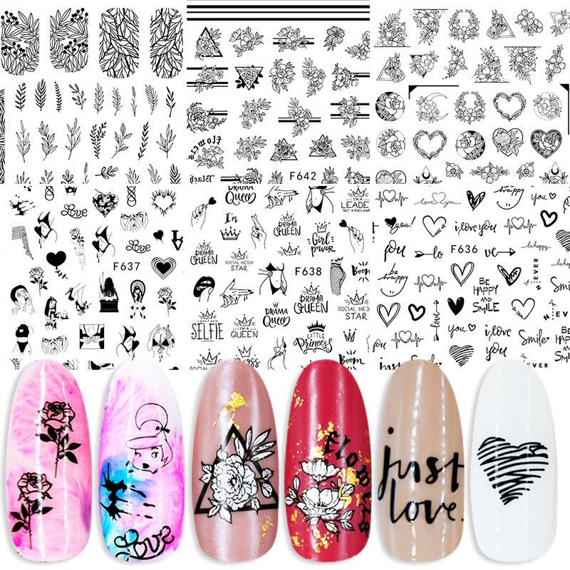 Summer Flowers & Love Nail Stickers