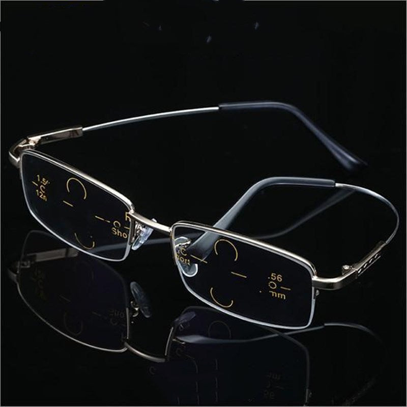 Anti-blue Light Distance And Near Dual-use Reading Glasses Male