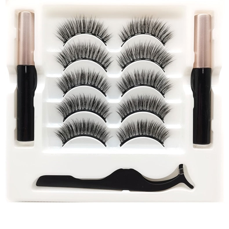 Magnetic Eyelashes & Eyeliner Set: Waterproof & Reusable