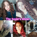 Wig Black Burgundy Multicolor Curly Hair