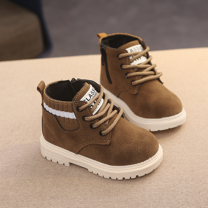 New warm and thick boy leather boots
