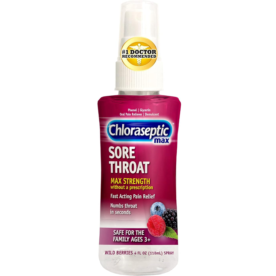 Chloraseptic Max Strength Sore Throat Spray, Wild Berries Flavor, 4.0 Fl Oz
