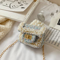 Children's Diamond Lattice Chain Crossbody Bag