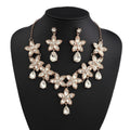 Bridal Evening Flower Statement Necklace Earrings Set Clavicle Chain Women Jewelry Set For Wedding Banquet Party Occasions