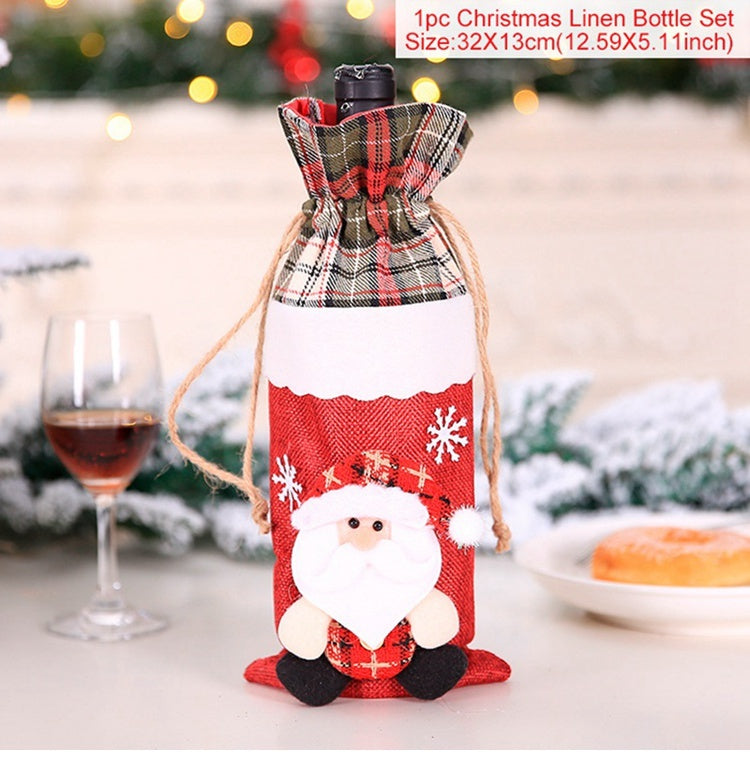Christmas Wine Bottle Socks Decor