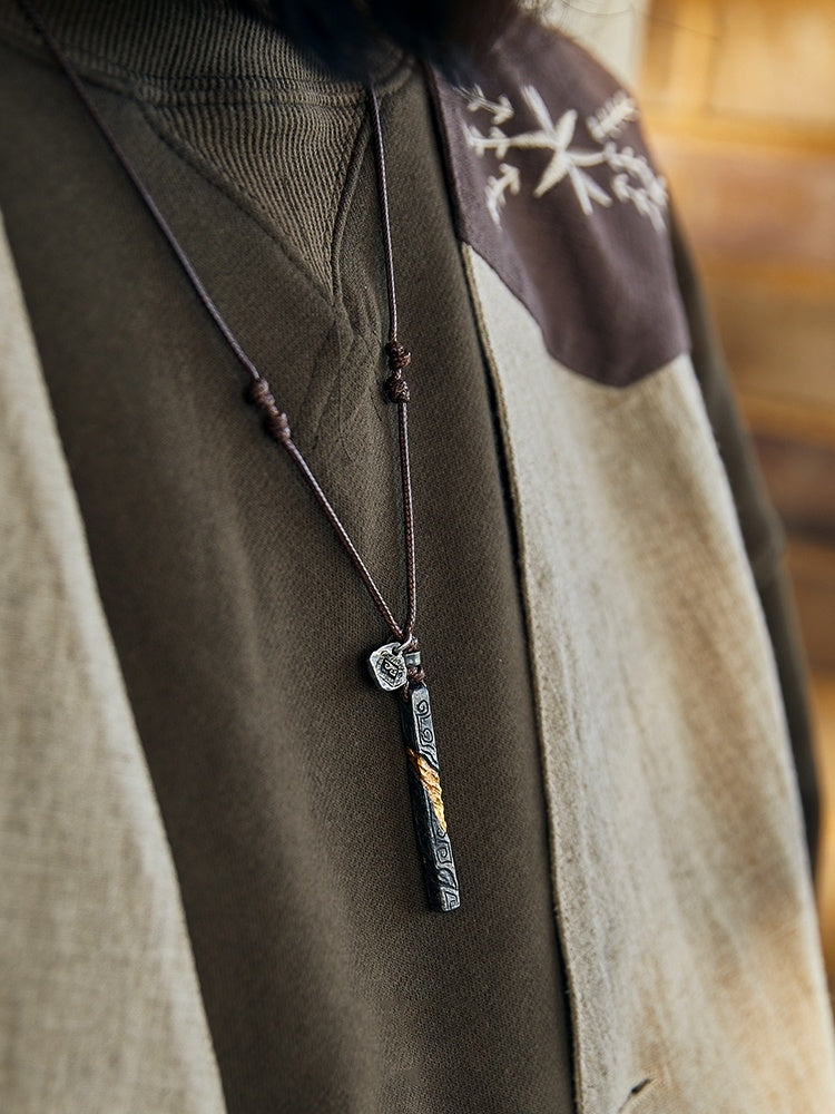 Sterling Silver 24K Men's Personalized Necklace Set