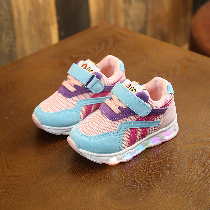 Men's Light-up Breathable Running Sneakers For Children