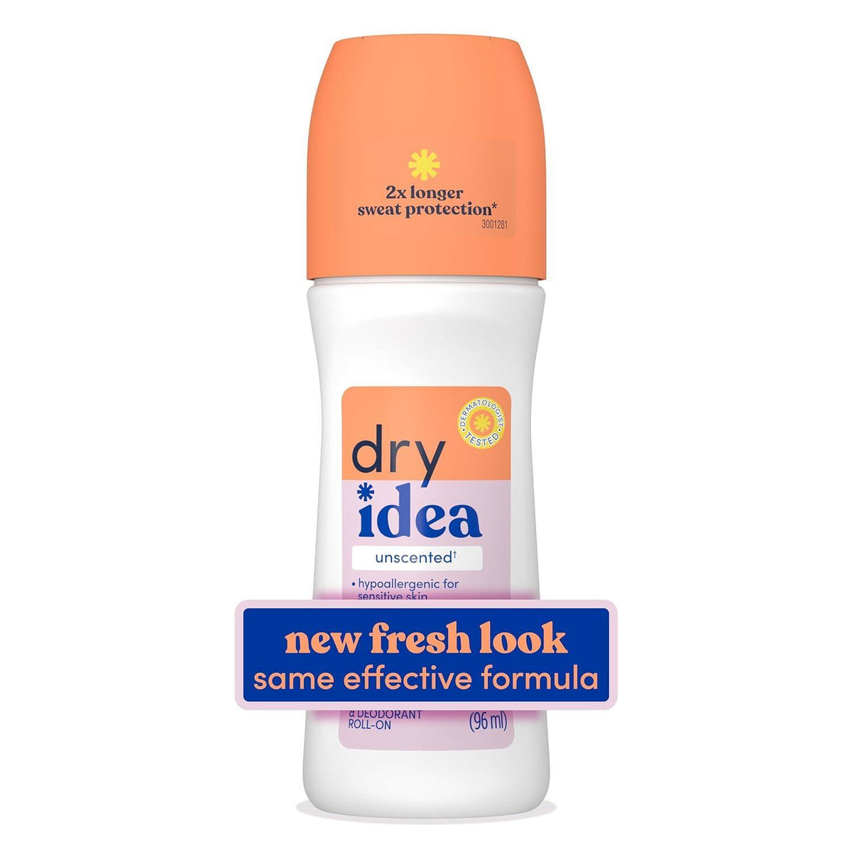 Dry Idea Advance Roll On Unscented Antiperspirant & Deodorant 3.25 Oz