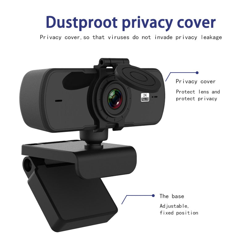 Webcam Real 1080P 200W Pixels Full Hd 110° Wide Angle Camera with Microphone Tripod for Video Widescreen Pro Streaming Webcam for Recording Calling Conferencing And Gaming