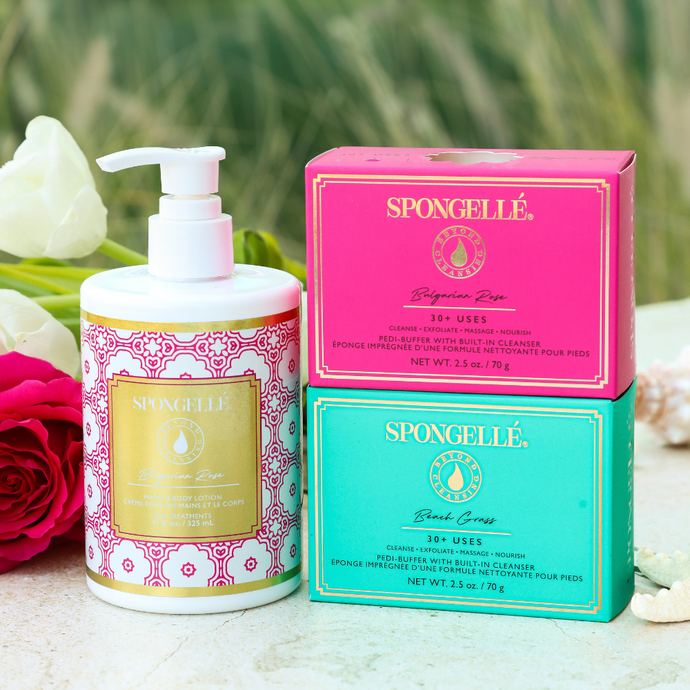 Spongellé Beach Grass & Bulgarian Rose Pedi Care Set