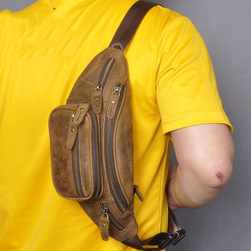 Large Capacity Retro Leather Messenger Bag