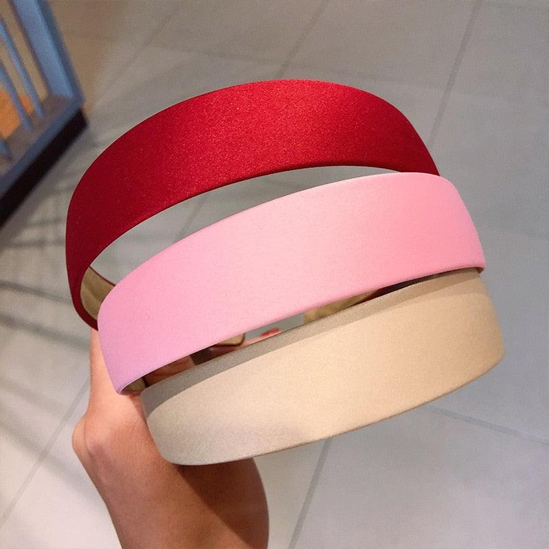 1PC Plastic Fashion Canvas Wide Headband Hair Band Headwear Bezel Hair Accessories For Woman Satin Covered Resin Hairbands Gorgeous Hair Accessories For Women