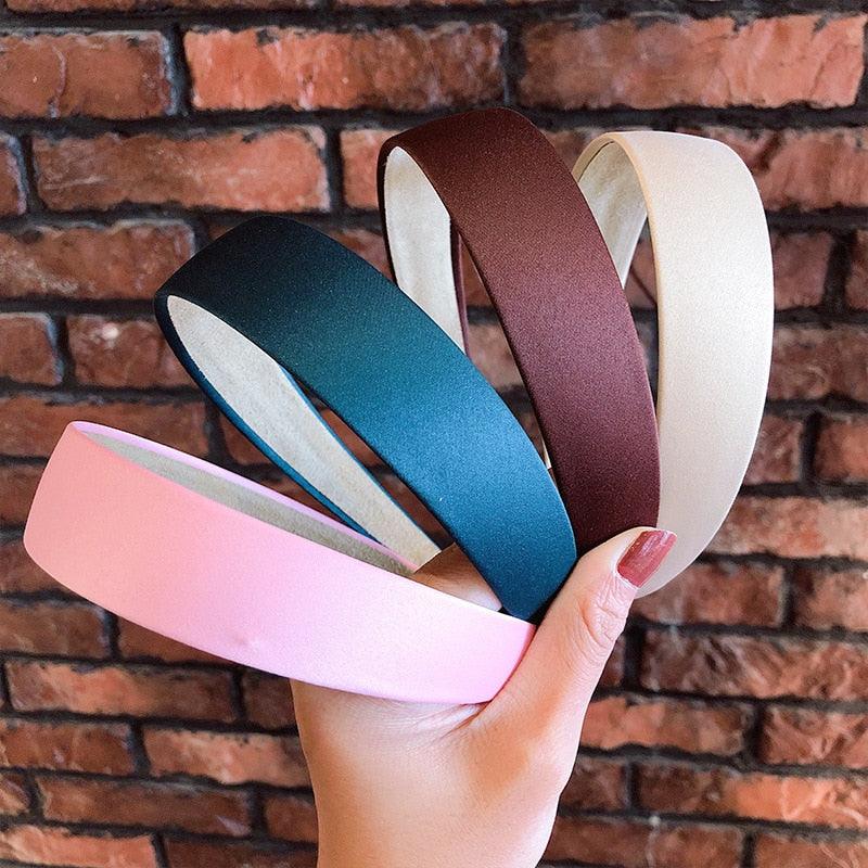 1PC Plastic Fashion Canvas Wide Headband Hair Band Headwear Bezel Hair Accessories For Woman Satin Covered Resin Hairbands Gorgeous Hair Accessories For Women