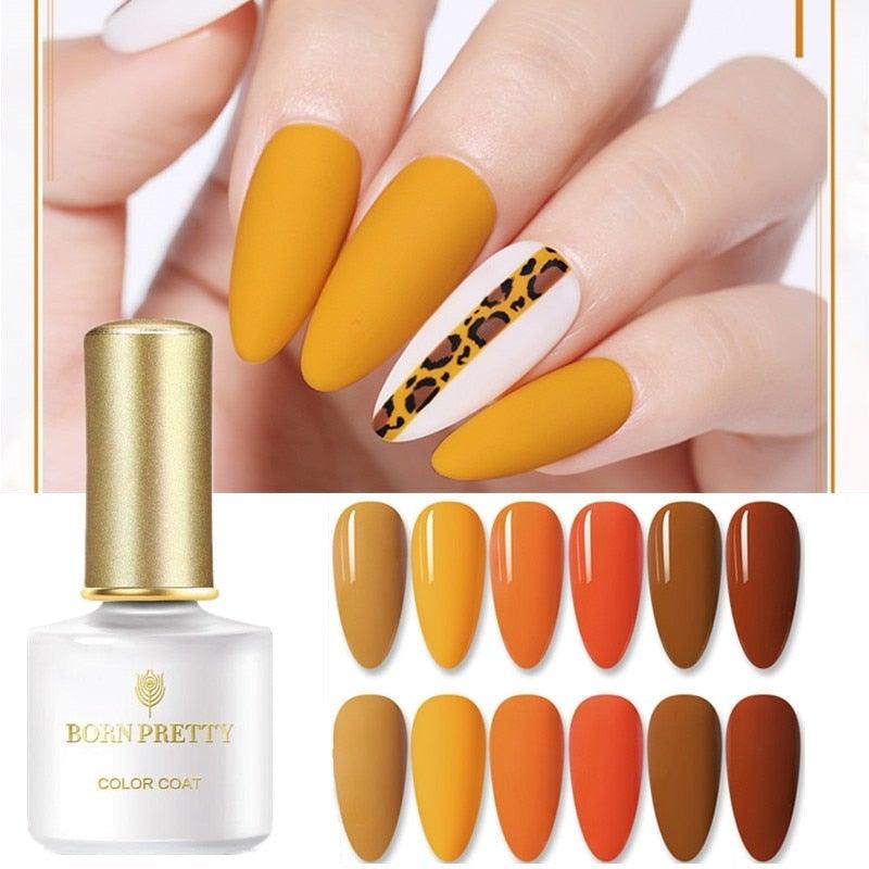 2022 Elegant Pretty Womens Orange 6ml Gel Nail Polish Summer UV LED Stylish Glossy and Matte Professional Home Nail Design For Women