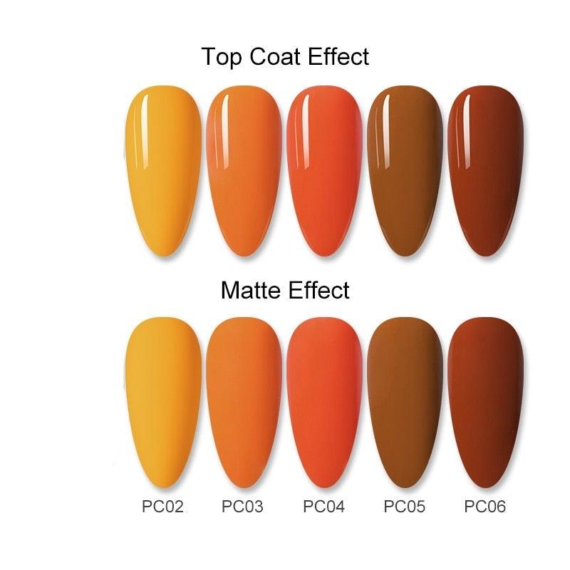 2022 Elegant Pretty Womens Orange 6ml Gel Nail Polish Summer UV LED Stylish Glossy and Matte Professional Home Nail Design For Women