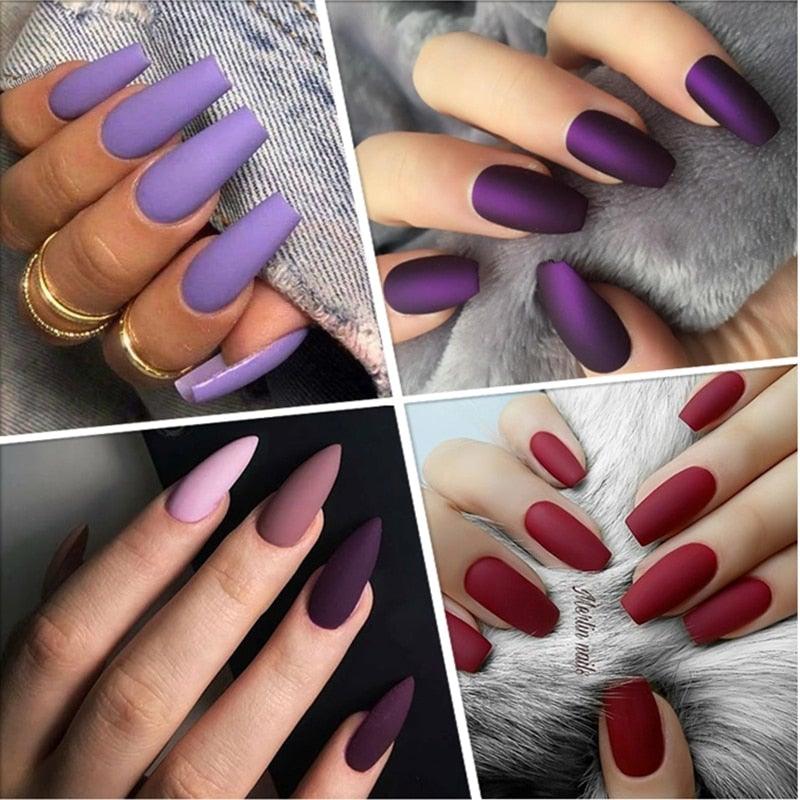 2022 New Fashion Purple Womens Nail Gel 7ml Permanent UV LED Base Matte Glossy Luxury Colorful Effect Nail Gel for Women and Girls