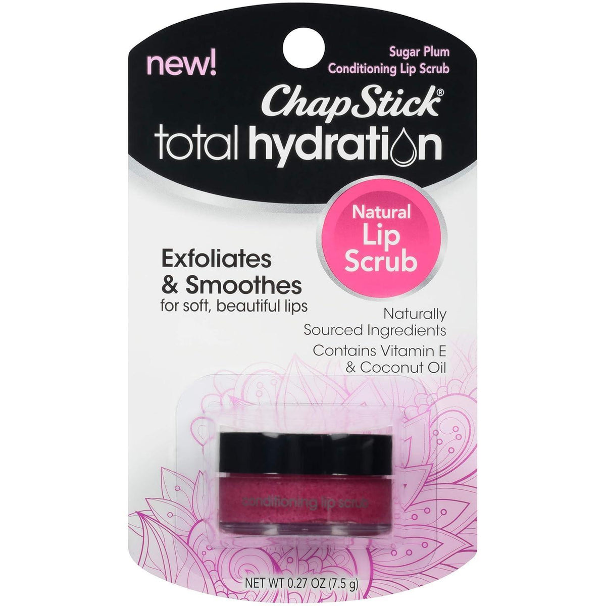 ChapStick Total Hydration Natural Conditioning Lip Scrub, Exfoliator Sugar Plum