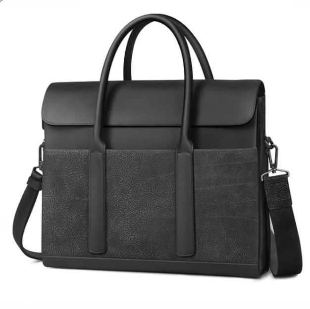 Men's Cowhide Computer Messenger Briefcase