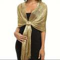 Gold And Silver Thread Flat Towel For Seaside Beach Outings