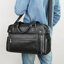 Large Capacity Men's Cowhide Briefcase