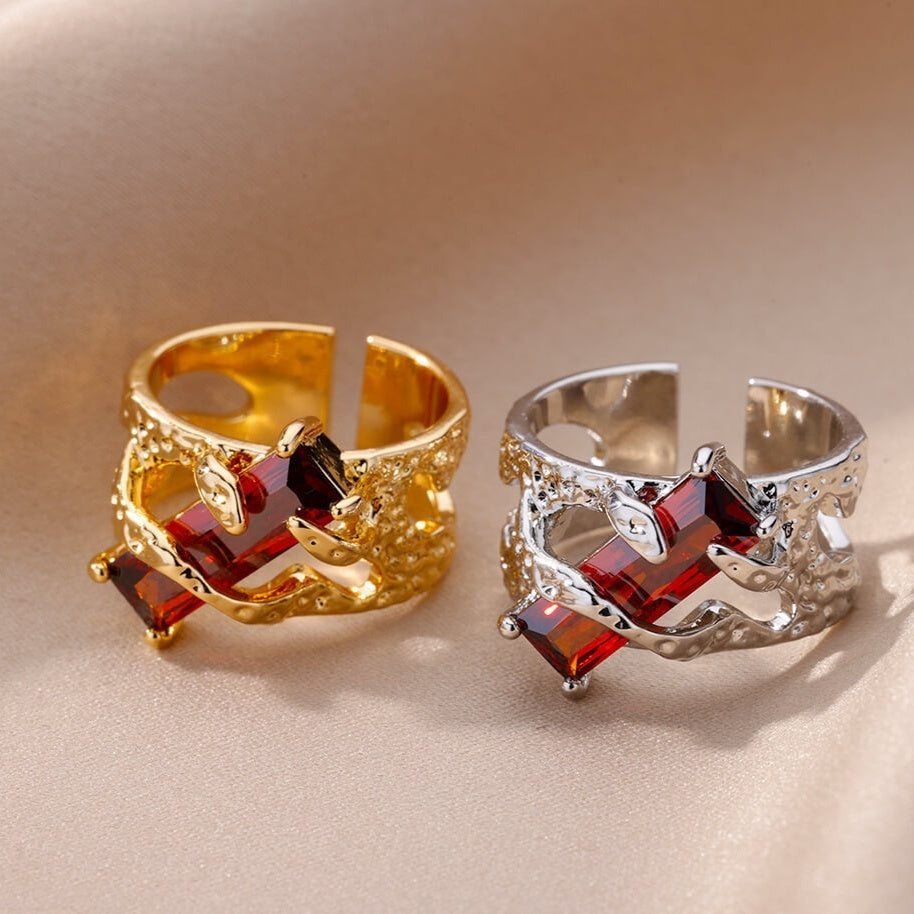 Zircon Niche Fashion, Heart-shaped Ring, Light Luxury Jewelry