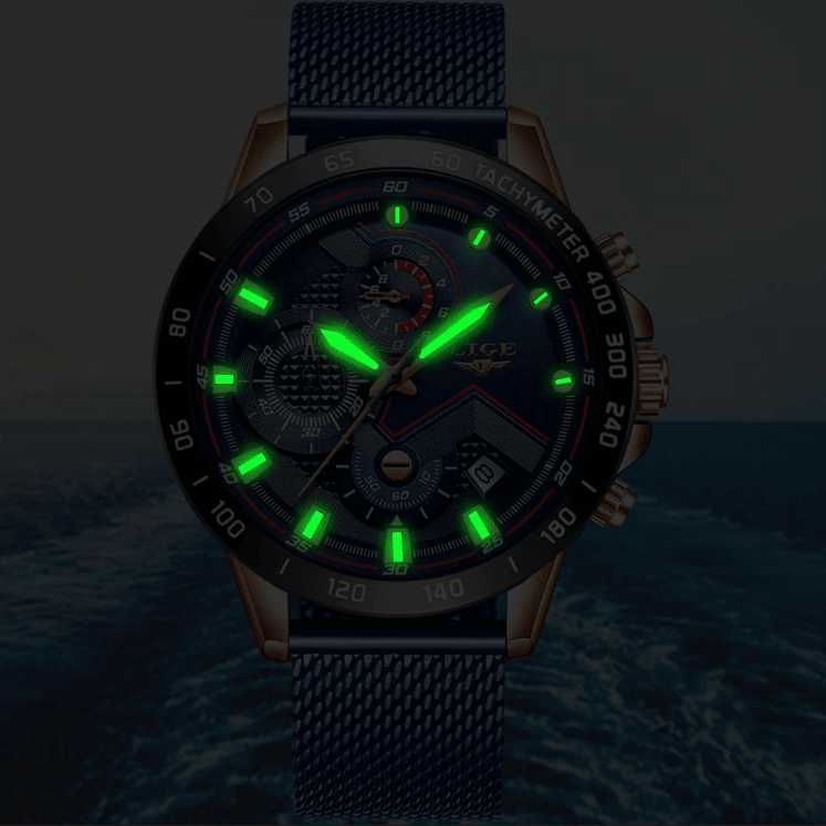 Men's Sports Waterproof Watch With  Stainless Steel Bracelet Unique Design Perfect Gift For Your Man