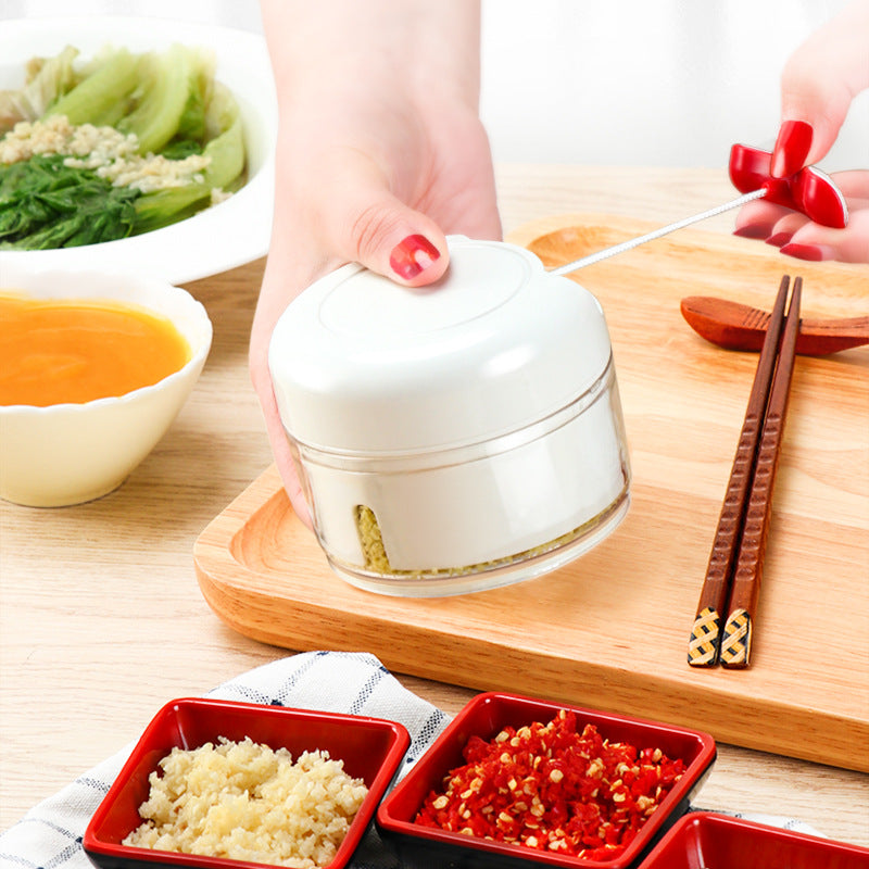 White Mini Multifunctional Kitchen Accessories Vegetable Press Manual Puller Cutting And Stirring Kitchen Gadgets Masher