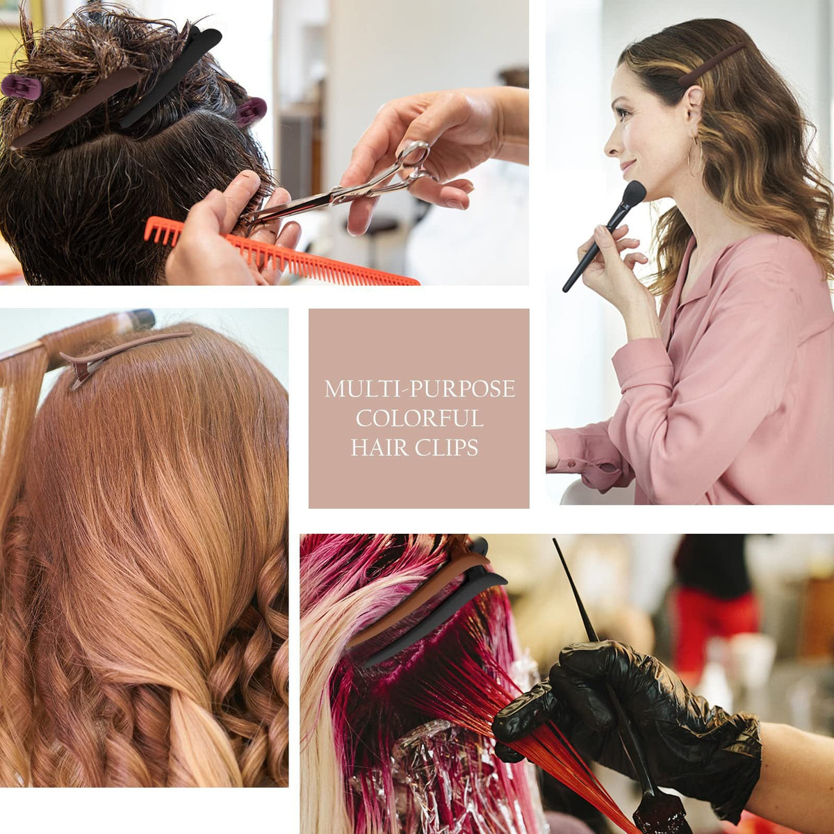 Brown Matte Hair Styling Tool Bang Clip