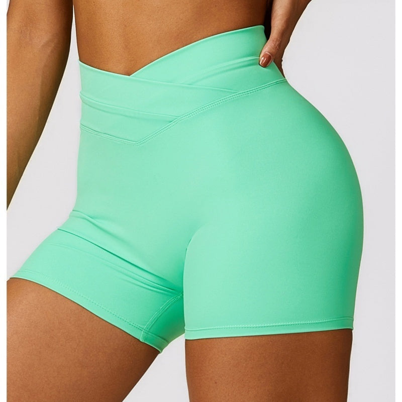 High-Waisted Skinny Hip Raise Yoga Shorts