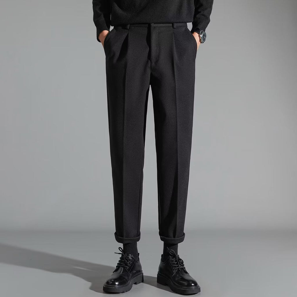 Mens Stylish Slim-fit Wool Casual Pants