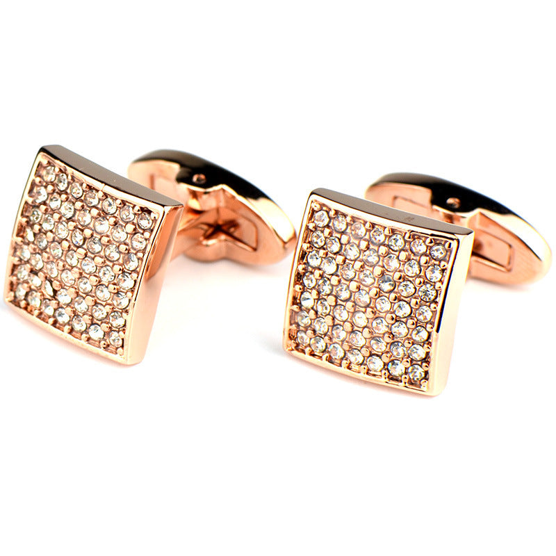 Full Diamond Rose Gold Cufflinks